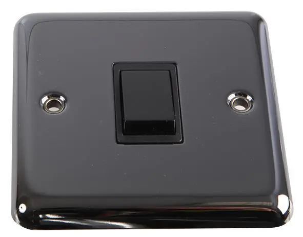 VOLEX - 1-Pολοϊς Διακόπτης Φωτισμού 2-Κατεύθυνσης, 10AX, Μελανό Νικέλιο