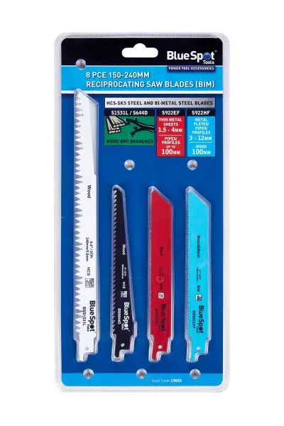 Blue Spot Tools 8件往复锯片套装 BIM（150-240毫米）