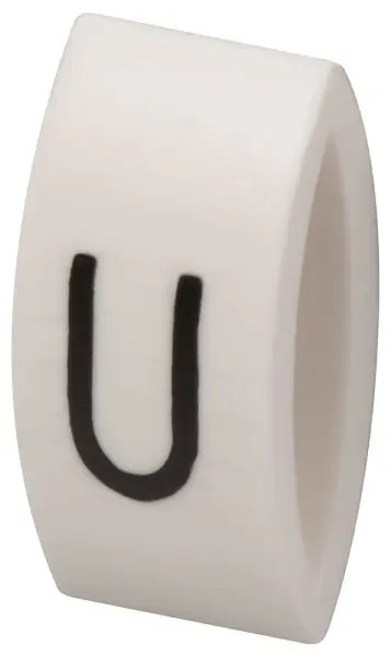 Multicomp Pro Tie On Cable Marker U, Black/White, Pack of 100