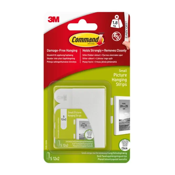 Command Small Picture Hanging Strips Value Pack 1.8kg 12pk
