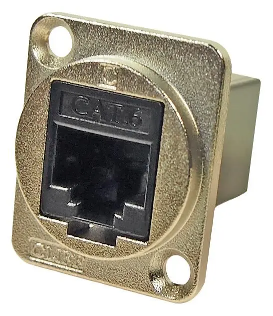 CLIFF Conector Panel RJ45 Serie FT con Marco XLR Metálico Plata