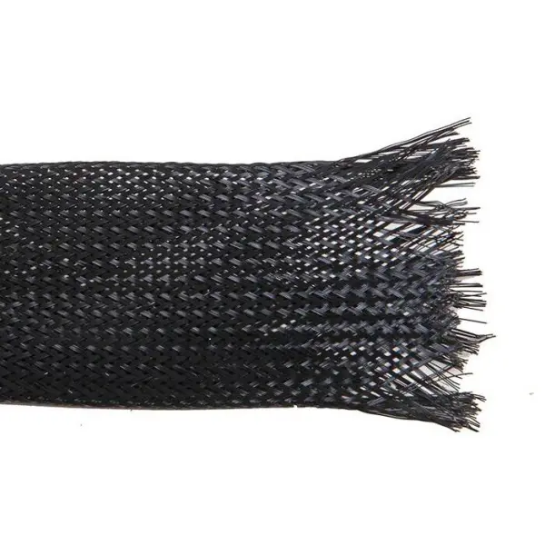 PRO POWER Polyester Expandable Braided Sleeving Black - 45mm 5m