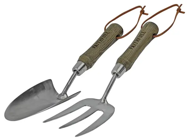 Faithfull Prestige - Set de 2 outils de jardin en acier inoxydable
