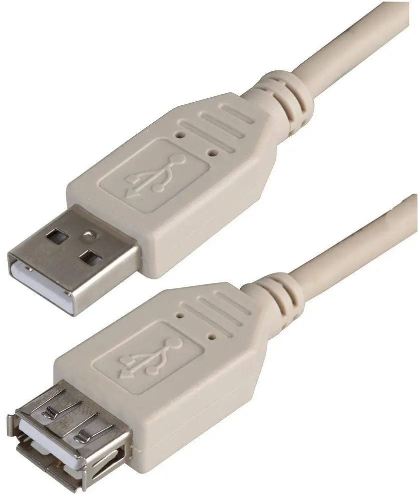 PRO SIGNAL USB 2.0 A Mannelijk naar Vrouwelijk Verlengkabel, 3m, Grijs