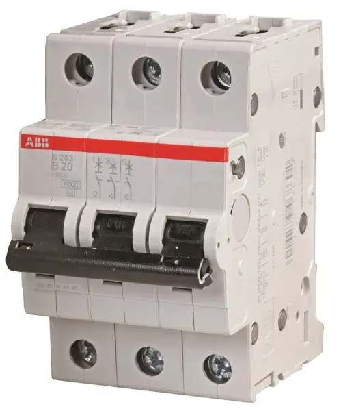 ABB 20A 3-Pole Type B MCB, 277V