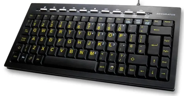 Clavier mini HIVIS ACCURATUS avec concentrateur USB 2 ports, noir
