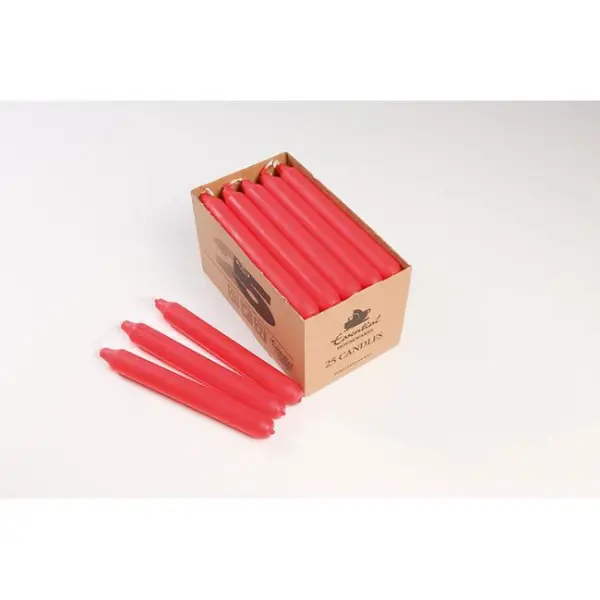 Essential 7 Hour Red Candles, Box of 25