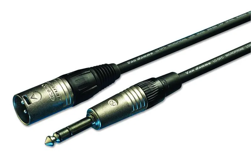 VDC 3-Pin XLR to 6.35mm Stereo Jack Lead, 5m, Black