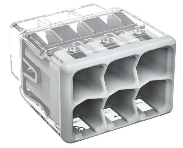 WAGO Conector de Emenda PUSH WIRE® 6 Vias, 4mm, Cinzento