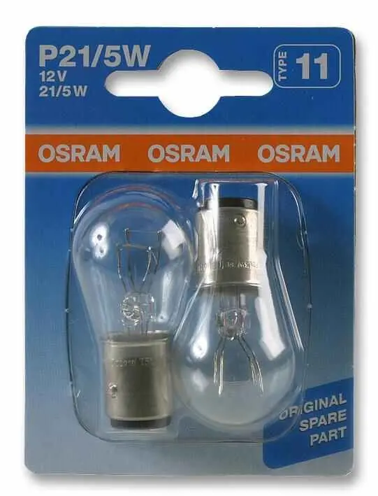 OSRAM 12V 21/5W BAY15d 車両用サイド/テールライトバルブ ツインパック