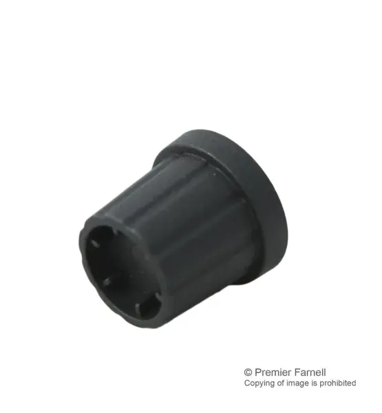 Multicomp Pro Round Knob Black 6mm Splined Shaft 19.3mm