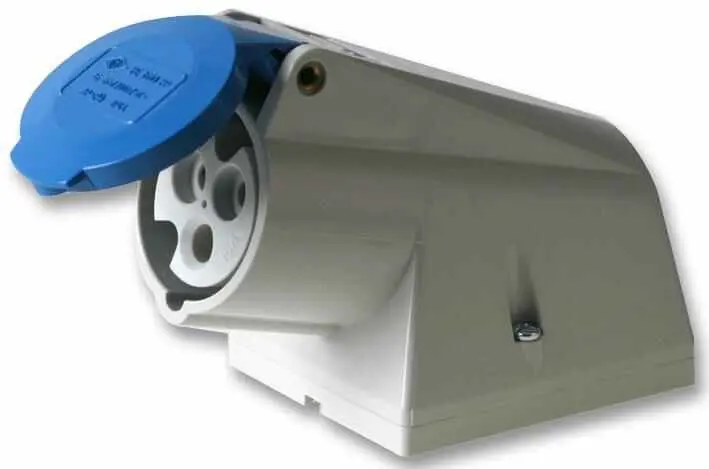 Pro Power 16A 240V CEE Socket, 2P+E, Blue, IP44