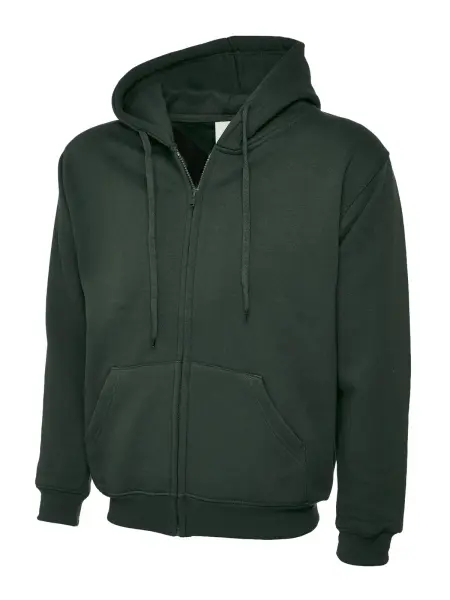 Uneek Classic Full Zip Hoodie - Flessengroen - Maat M - Unisex