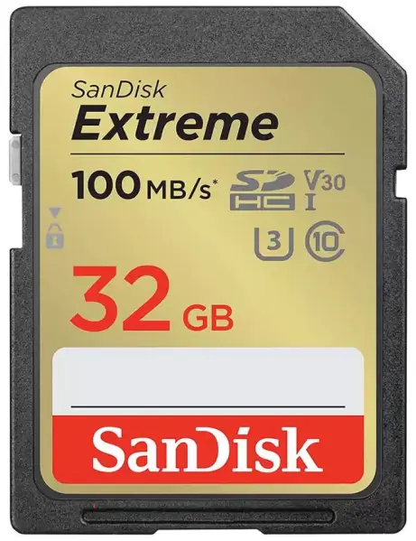 SanDisk Extreme SDHC UHS-I U3 Card, 32GB, 100MB/s