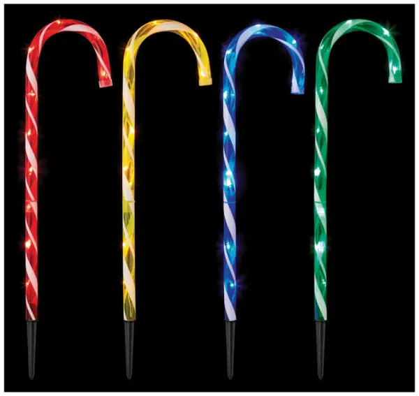 Premier 62cm Multi-Colour LED Candy Cane Path Light, 4pc