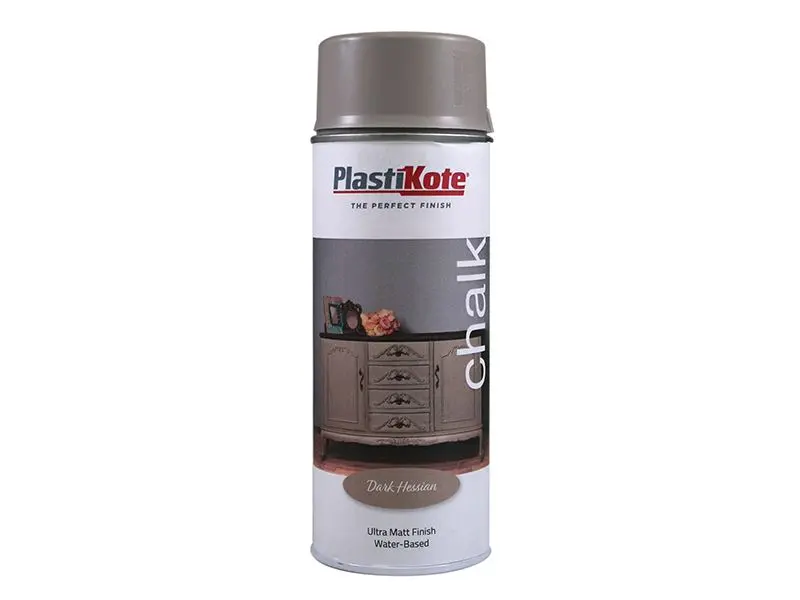 PlastiKote Chalk Finish Spray Paint - Dark Hessian, 400ml