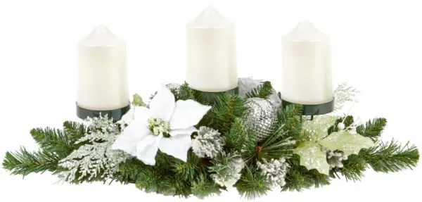 Premier Vánoční středový dekor 70cm - bílá Poinsettia