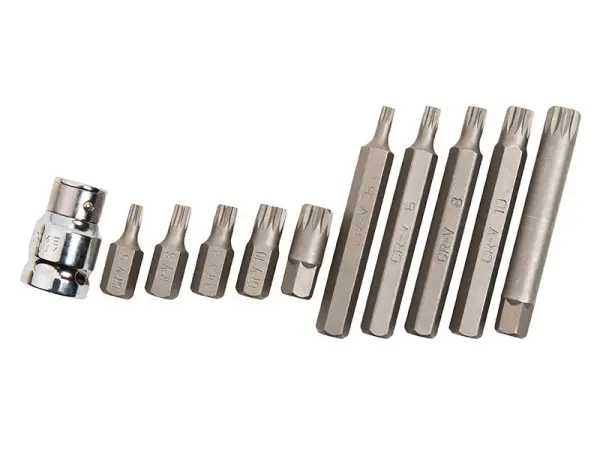 BlueSpot Spline Bit Set, 11-delig, Chroom Vanadium Staal