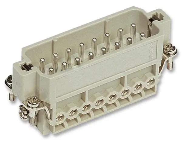 HARTING Han A 16+PE Signal Heavy Duty Connector Insert, 17 Contacts, 16A, Plug