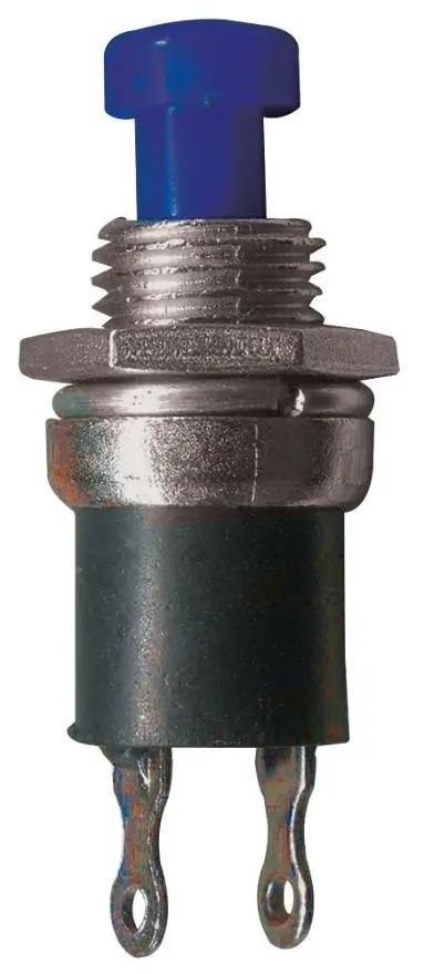 HiLo Mini Pushbutton Momentary Switch, Blue, 1NO, 50V, 200mA, Off-(On)