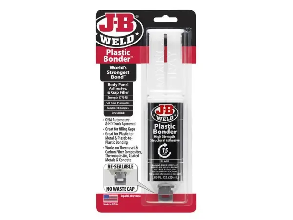 J-B Weld דבק PlasticBonder במזרק, שחור, 25 מ״ל