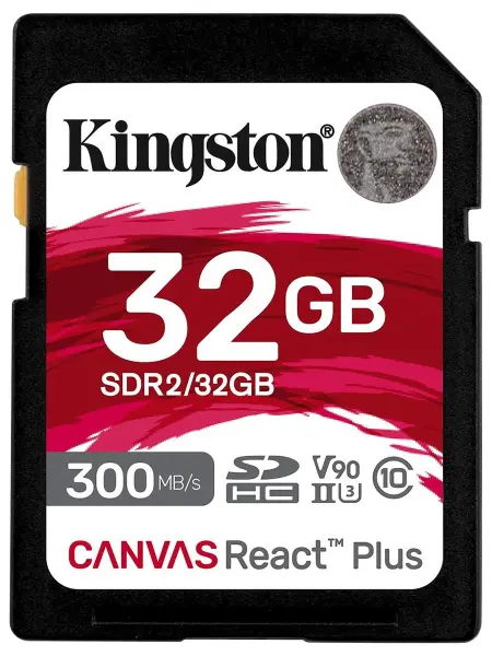 KINGSTON Canvas React Plus 32GB SDHC Memory Card UHS-II U3 V90
