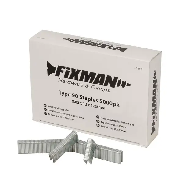 Fixman Type 90 Staples - 5.8 x 13 x 1.25mm, 5000pk