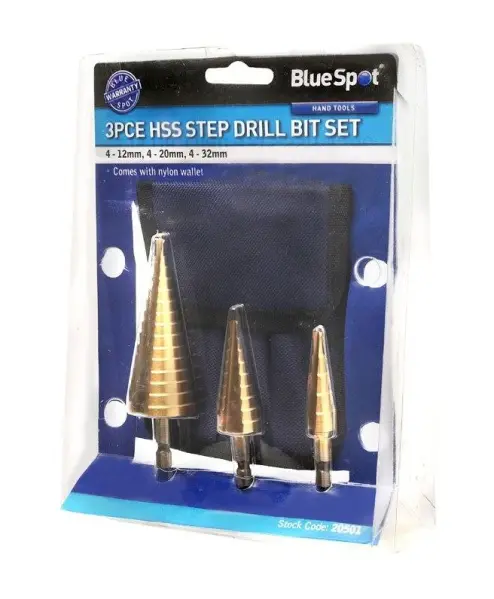 Blue Spot Tools - Set Gerudi Tangga HSS 3 Keping (4-32mm)