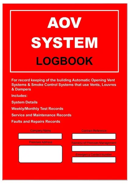 AOV System Log Book for Smoke Control
