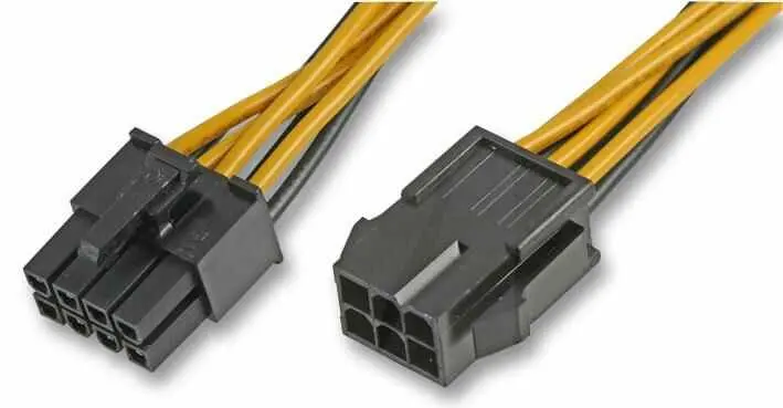 AKASA 6ピンPCIe to 8ピンATX12V電源アダプターケーブル 150mm