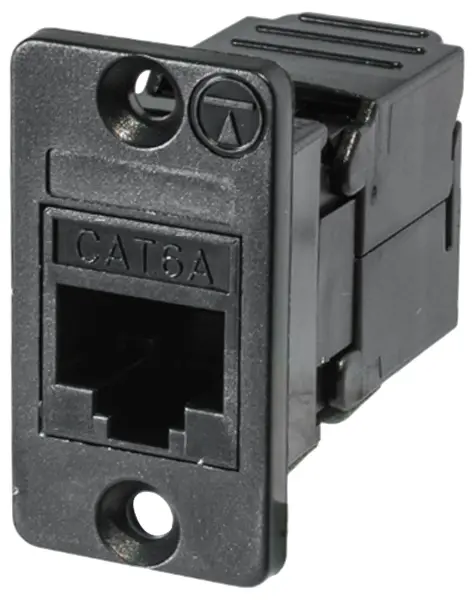 TUK LTD RJ45 Cat6a UTP Panel Mount Toolless Jack, 8P8C