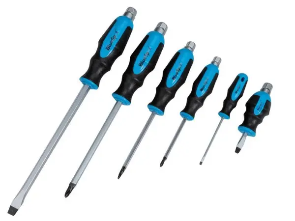 BlueSpot Set de Tournevis Hex Bolster, 6 Pièces, Acier Chrome Vanadium