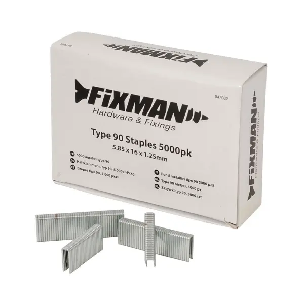 Fixman Grampos Tipo 90 para Uso Pesado, 5000un, 5,8 x 16 x 1,25mm