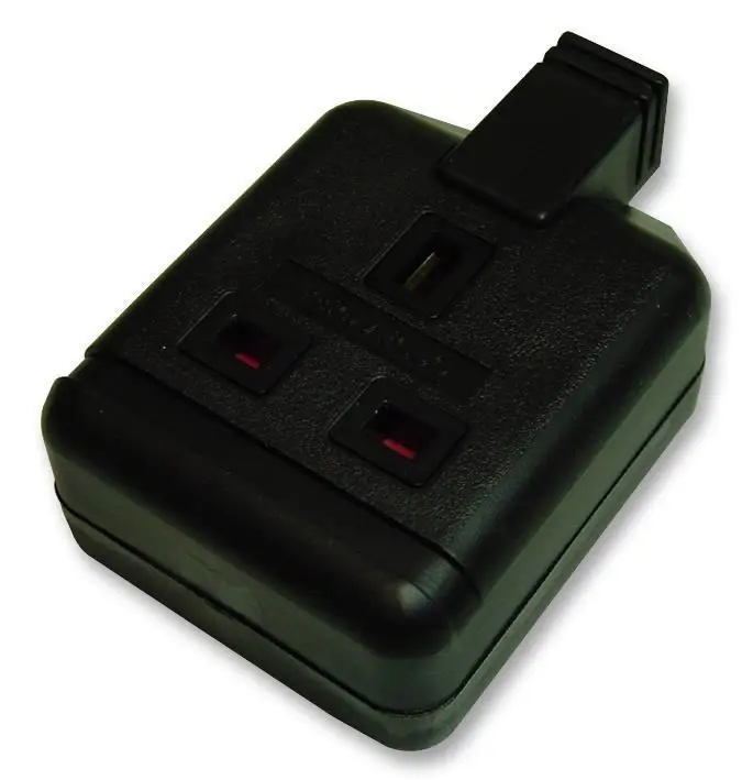 PERMAPLUG 13A ゴム製ソケット 1口 ブラック