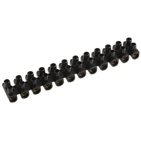 Hellermanntyton 12 Way Polyethylene Terminal Block - Black 60A