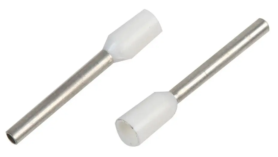 PRO POWER German Single 0.75mm White Wire Ferrules, Pack of 100