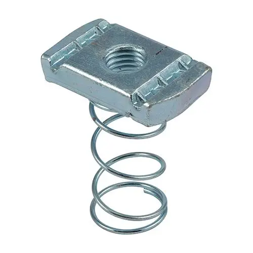 Timco Tuercas para Canal M10, Muelle Largo, Zincadas, Lote de 100