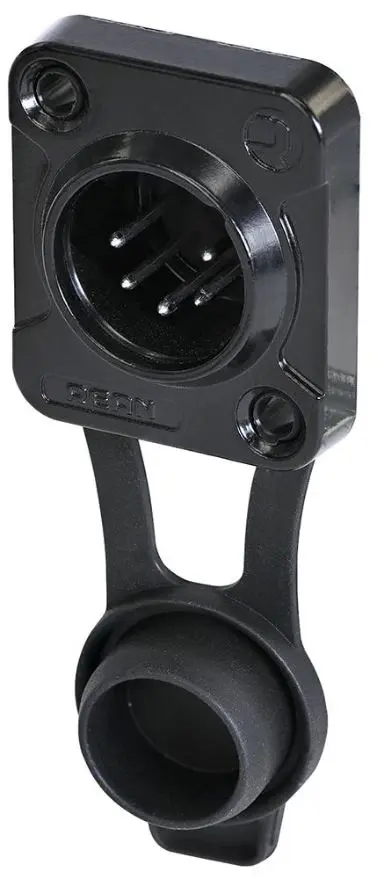 REAN מחבר XLR 5 פינים להתקנת לוח, דירוג IP65, שחור, מצופה בדיל