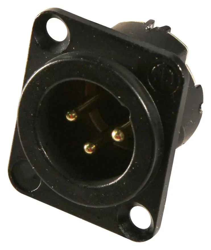 NEUTRIK NC3MD-LX-B Connecteur XLR mâle 3 pôles à montage en panneau, contacts à