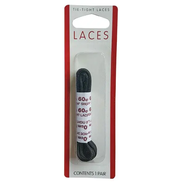 Fine Round Shoe Laces Black, 60cm