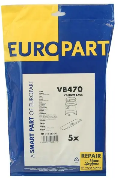 EUROPART Sacos de Pó Compatíveis para Aspirador Rowenta RU11, Pack de 5