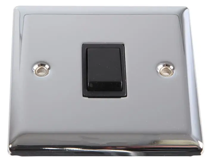 VOLEX ACCESSORIES 單聯雙控10AX燈掣 拋光鉻/黑色