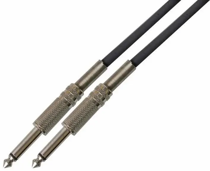 Pulse Cable Jack Mono 6.35mm a Jack para Guitarra, 5m Negro