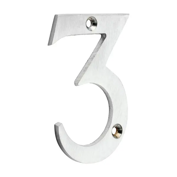 Timco Numero Porta in Ottone Satin Chrome 75mm