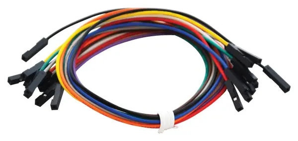 BUD INDUSTRIES Jumper Wires Pack, Female/Female, 300mm, 10 Pack