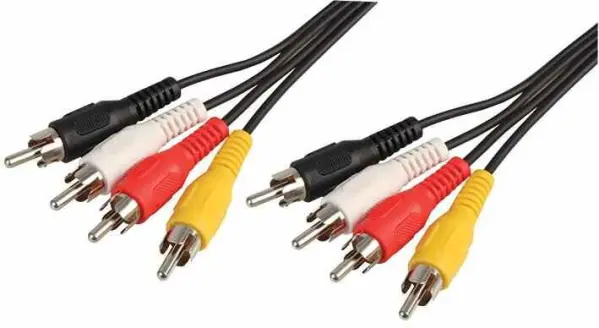 PRO SIGNAL 4x RCA Male to 4x RCA Male Lead, 1.2m Black