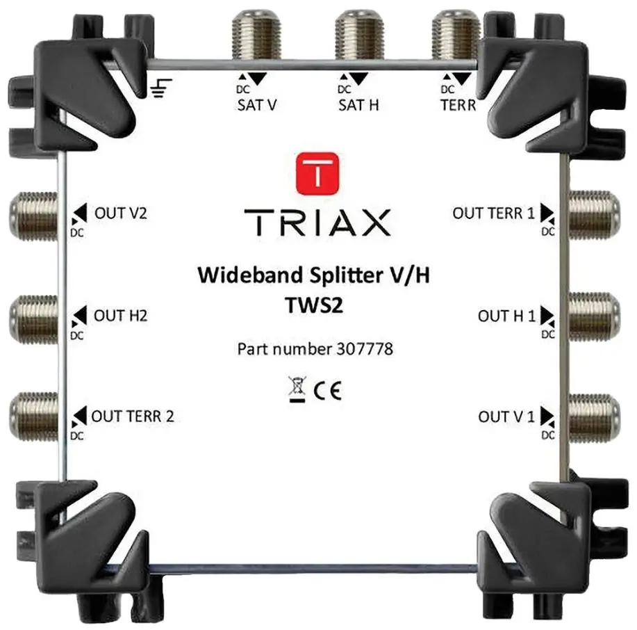 TRIAX Wideband H/V Splitter, TWS2, 290-2340MHz (Μοιραστής Σήματος)