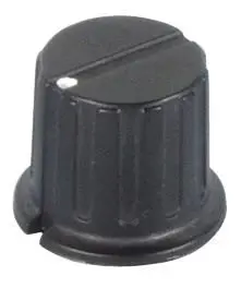 Velleman NV Black Knob, 20.8mm Dia, 6mm Shaft