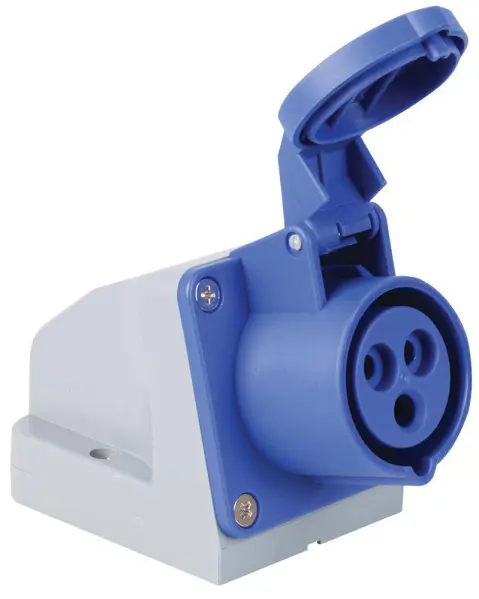 MK Presa CEE 16A 250V, 2P+E, Blu, IP44, da Parete