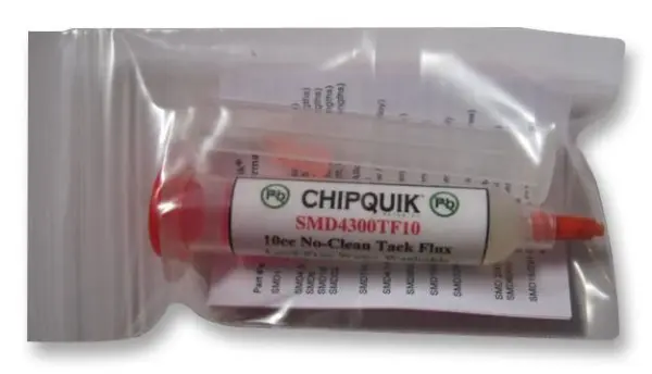 CHIP QUIK Water-Washable No-Clean Tack Flux Syringe, 10cc
